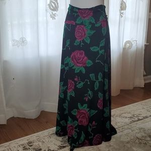 LuLaRoe Maxi Skirt with Rose Print